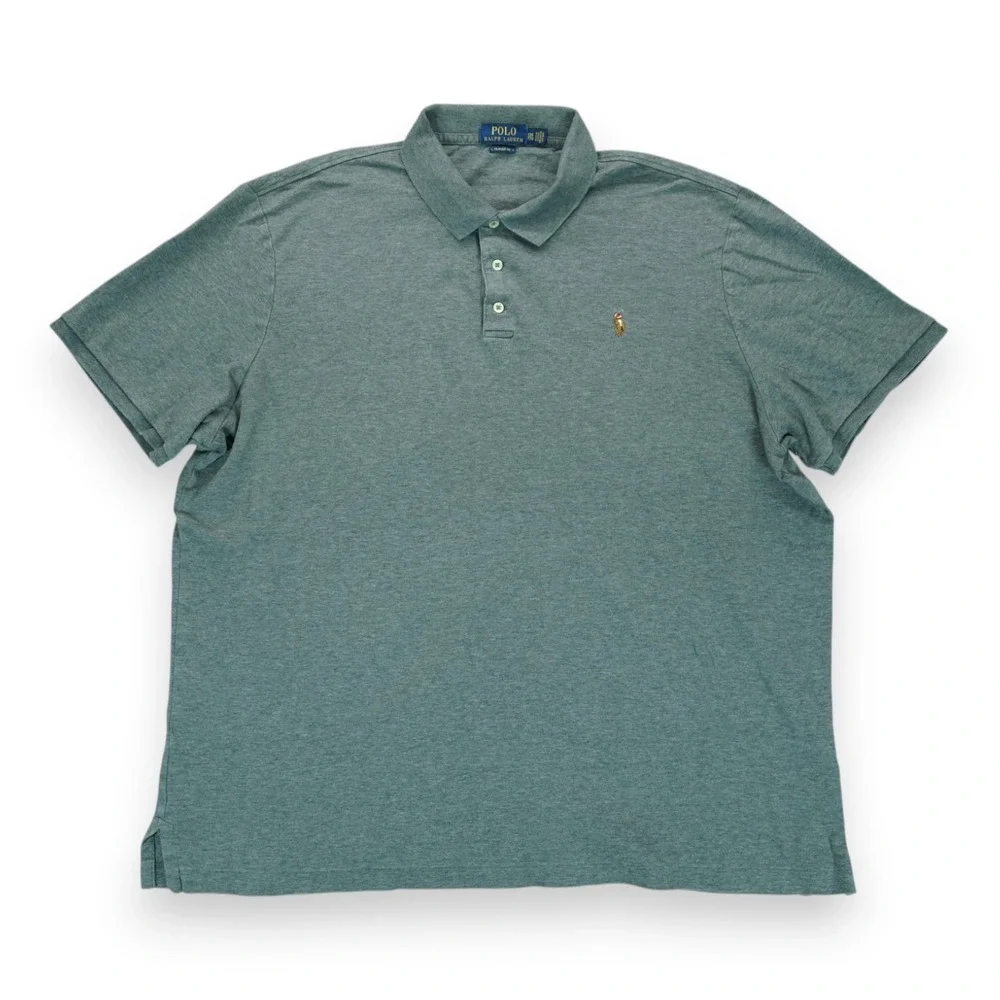 Polo Ralph Lauren Men's Cotton Collared Short Sleeve Polo Shirt Gray Size XXL‎